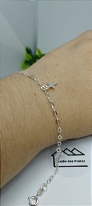 *Pulseira com pingente 3 pingente Cruz 19cm em prata 925*