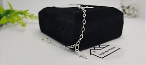 *Pulseira com pingente 3 pingente Cruz 19cm em prata 925*