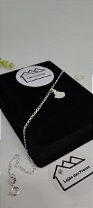 *Tornozeleira com pingente concha 25cm em prata 925*