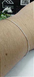 *Pulseira Lisa Laminada fio redondo ou quadrado 18cm x 1mm em prata 925*