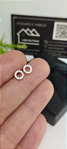 *Brinco Circulo com pedras em prata 925*