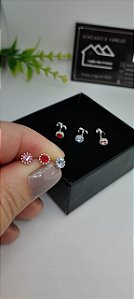 *Brinco ponto de luz central em prata 925*