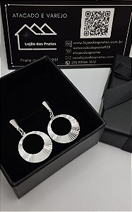 Brinco Círculo Diamantado em Prata 925 *Atacado e Varejo*
