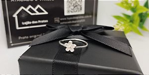 Anel Infantil Florzinha com micro pedras em Prata 925 *Atacado e Varejo*