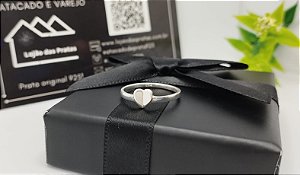 Anel Infantil Coração Central em Prata 925 *Atacado e Varejo*