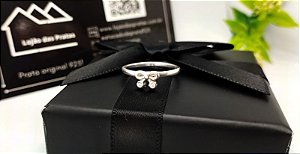 Anel Infantil Laço Central com pedras em Prata 925 *Atacado e Varejo*