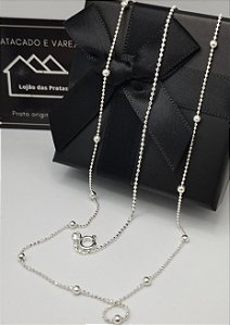 Conjunto Colar 40cm + Pulseira 19cm com Bolinhas em Prata 925 – Delicadeza e Elegância