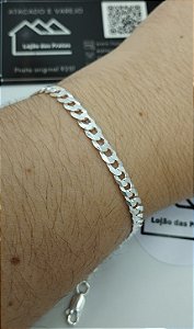 Corrente Masculina Grumet e Pulseira 1x1 - 0,5mm x 60cm ou 70cm em Prata 925