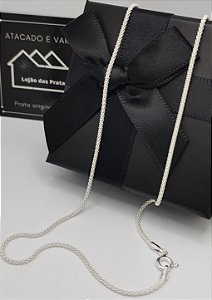 Corrente + Pulseira Pipoca 45 cm em Prata 925