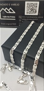 Corrente + Pulseira Piastrine 60 cm x 0,4cm Prata 925