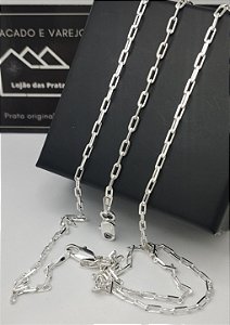 Corrente + Pulseira masculina Cartier 60cm ou 70cm em prata 925