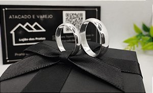 Aliança Lisa em Prata 925 – Clássica e Elegante – 4mm (3 vezes de R$ 130,00 s/ juros)