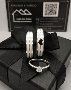 Alianças Foscas em Prata 925 – 5mm (3 vezes de R$ 170,00 s/ juros)