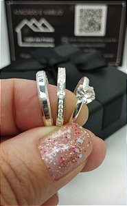 Aliança Chanfrada Fina em Prata 925 – 3mm - Sofisticação e Brilho (3 vezes de R$ 110,00 s/ juros)