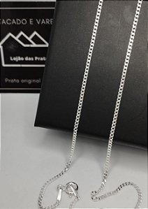 Corrente Fina Grumet Espelhada 70 cm x  0,2 cm em Prata 925