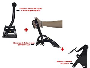 Alavanca de engate + Alavanca de freio SOCO INGLES + Pedal acelerador SUSPENSO