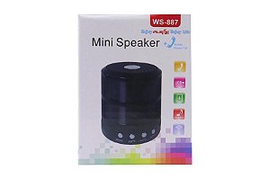 Caixa Som Mini Speaker Bluetooth Wireless Mp3 Fm Sd USB RAD-WS-887