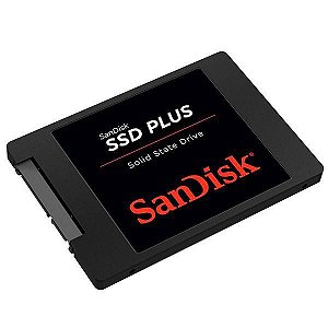 SSD de 480GB SanDisk Plus SDSSDA-480G-G26 de 535MB / s de Leitura - Preta