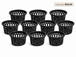 KIT 10 UNIDADES - Vaso Sofisticado Vazado Preto