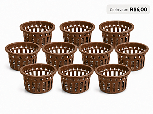 KIT 35 UNIDADES - Vaso Sofisticado Vazado Marrom