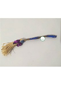 Vassoura de Bruxa Azul - Mini Amuleto