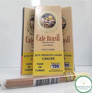 Cigarrilhas Café Brasil com Piteira - Pacote com 5 unidades