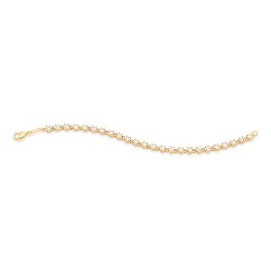 PULSEIRA FOLHEADO A OURO COM ZIRCÔNIAS. MED 18CM ROMMANEL 551752