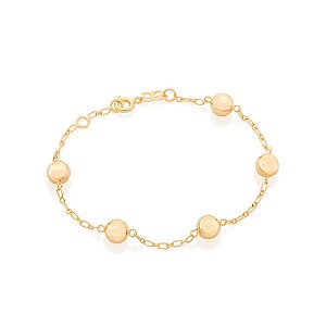 PULSEIRA FOLHEADO A OURO BOLAS GRANDES. MED 19CM ROMMANEL 550640