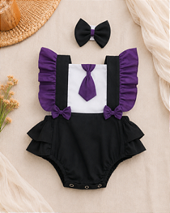 Romper Poderosa Chefinha com Laço para Bebê Menina