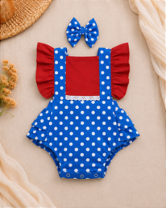 Romper Bebê Galinha Pintadinha com Laço