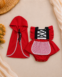 Romper Infantil Chapeuzinho Vermelho com Laço