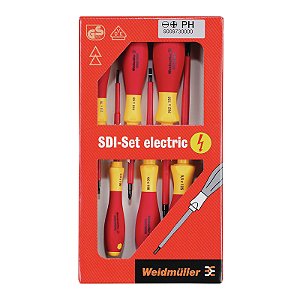 WEIDMÜLLER SDI SET – Kit de Chaves Isoladas 1000 V (4 Fendas + 2 Phillips) – Produto Obsoleto
