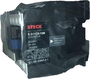 STECK SD112A10M – Contator de Potência  3P, 1NA, 660V, Bobina 220VCA