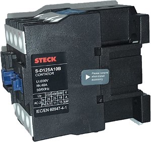 STECK SD125A10B – Contator de Potência 3P, 1NA, 660V, Bobina 24VCA