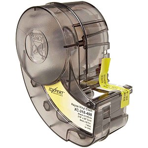 BRADY XC-318-498 – Etiqueta Vinil Tecido Reposicionável 8mm x 6m para IDXPERT | Preto sobre Branco