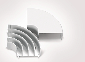 HELLERMANN FDCP – Curva 90° com Tampa e Separador para Unicanal | Sistema Unicanal