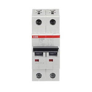 ABB S202 M-C10 – Mini Disjuntor 2P 10A Curva C | 10 kA | 230/400 V AC/DC