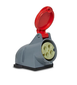 STECK SN4206 – Tomada Sobrepor Negativa Vermelha 32A 3P+T 380-440V 6H IP44 | Brasilkon