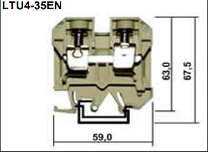 LTU4 35ENBG - Conector Parafuso Bege 35mm²