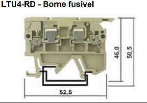 LTU4 RD - Conector Parafuso de Fusível Bege 4mm²