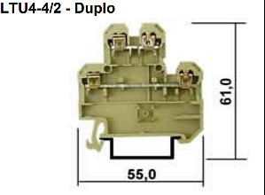 LTU4 4/2 - Conector Parafuso Duplo Bege 4mm²
