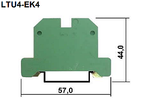 BHS LTU4-EK – Conector Terra para Trilho DIN TS35 | Conexão Parafuso