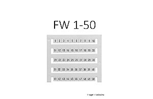 Dekafix FW 1-50 5/5 Identificador de Borne Horizontal (Cartela com 50 tags)