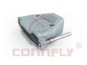 CONNFLY DS1045 – Capa Plástica Cinza para Conector DB9 com Kit Longo | ABS UL94 V-0
