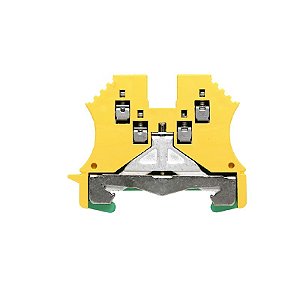WEIDMÜLLER WPE 1.5/ZZ – Conector Terra 1,5 mm² 4 Conexões Verde/Amarelo | Linha W – Conexão Parafuso
