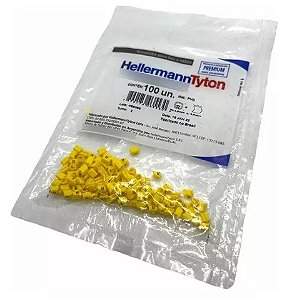 Hellermann Marcador MHG 1/3 + (Sinal Positivo) Amarelo para cabo 0.30-1.50mm² - 100 peças