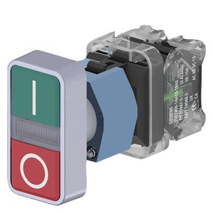 SIEMENS 3SB7133-3CA24-1MK0 – Botão Duplo Iluminado LED 24V AC/DC 1NA+1NF | SIRIUS