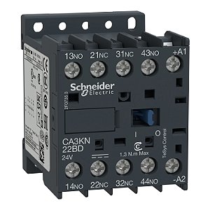 SCHNEIDER CA3KN22GD – Contator Auxiliar TeSys K 2NA+2NF 125V CC 10A