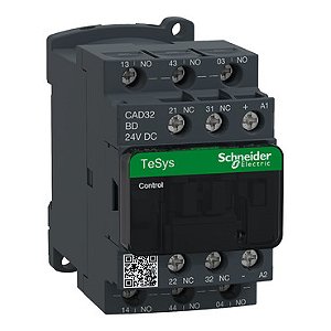 SCHNEIDER CAD32BD – Contator Auxiliar TeSys D 3NA+2NF 24V CC 10A