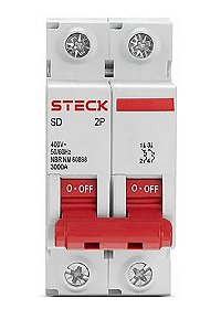 STECK SDD62C16 – Disjuntor Bipolar 16A 3kA 220/380V | Curva C